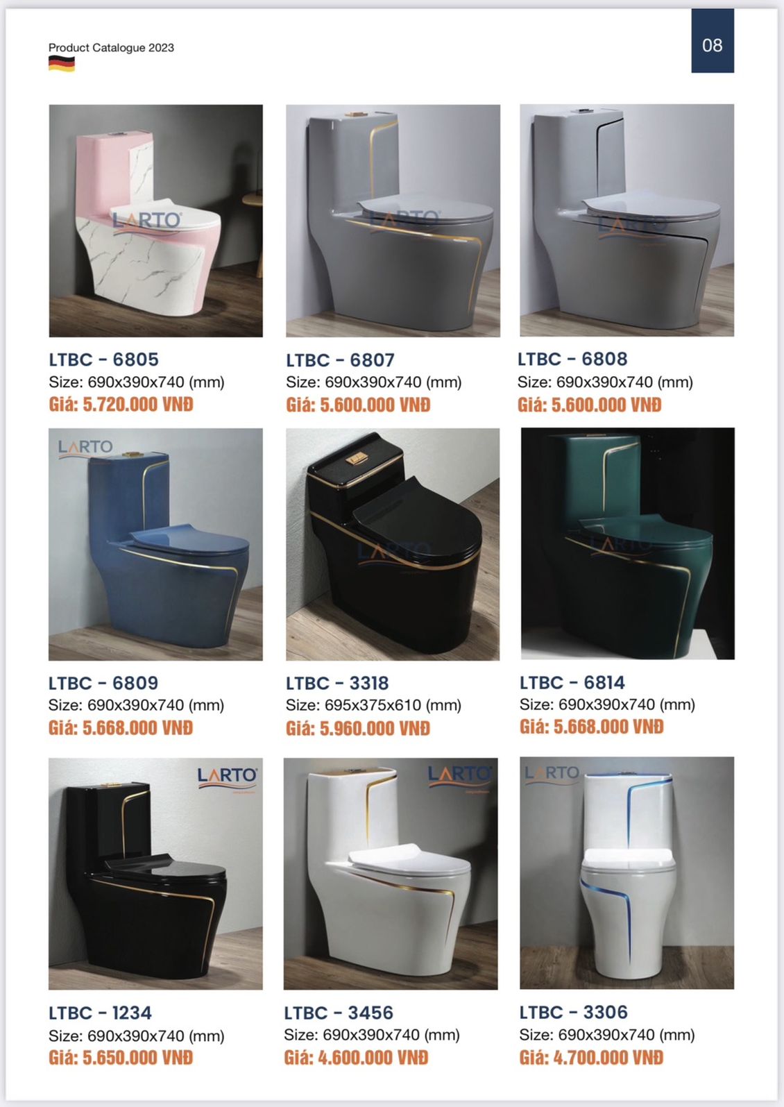 Thiết bị vệ sinh LARTO Catalogue và Bảng giá mới nhất /Page 9